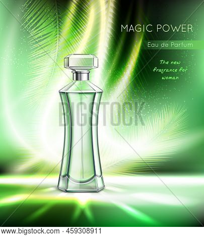 Toilet Water Perfume Eau Toilette Women Fragrance Realistic Advertising Poster With Elegant Bottle S
