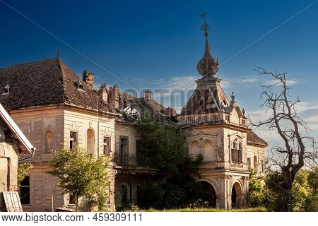 Vlajkovac Castle At Dusk. Also Called Vlajkovacki Dvor Or Zamak, It's A 19th Century Mansion, Abando