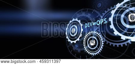 Devops Methodology Development Operations Agil Programming Technology Concept. 3d Illustration