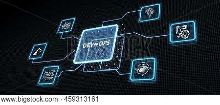 Devops Methodology Development Operations Agil Programming Technology Concept. 3d Illustration