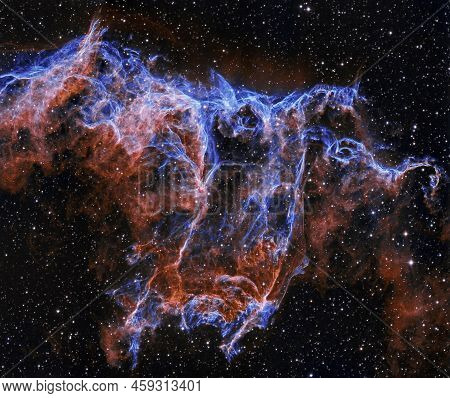 The Bat Nebula Ngc 6995 Part Of The Veil Nebula In Cygnus Constellation. Elements Of This Picture Fu