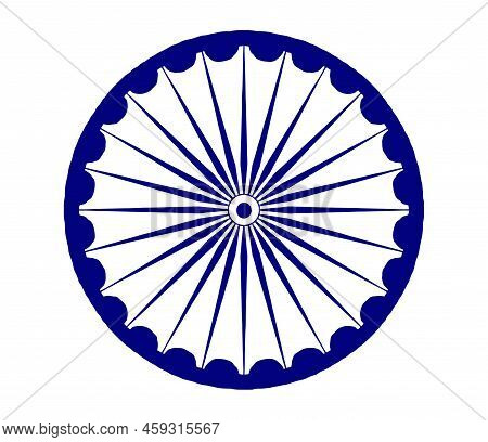 Happy Independence Day Hand Drawn Ashoka Chakra Wheel Vector Illustration. Indian National Holiday 1