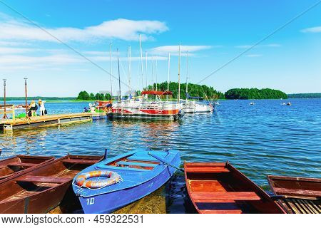 Scenic View Of The Distant.yacht Club On A Sunset In A Nice Summer.lithuania,plateliai.08-03-2022.