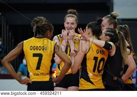 Istanbul, Turkey - March 31, 2022: Isabelle Haak In Vakifbank Vs Fenerbahce Opet Cev Champions Leagu