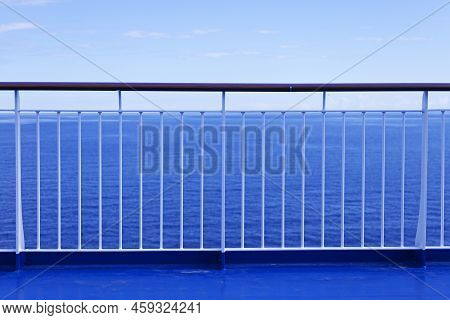 The Railing Of A Large Passenger Ferry