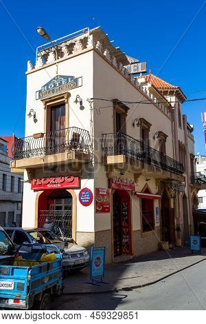 Al Hoceima, Morocco - 15 January 2022 : Villa Florido Hostel And Snack In Al Hoceima City