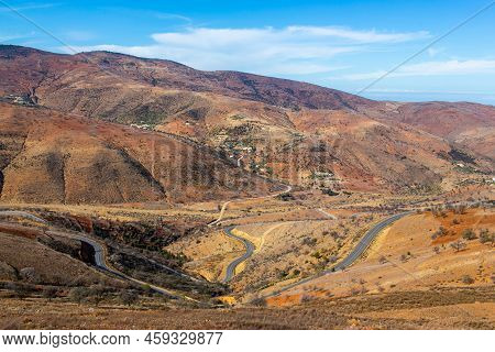 Curved Roads In The Rif Mountains In Morocco Near Al Hoceima City