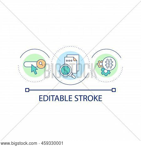 Search Engine Optimization Loop Concept Icon. Web Content Abstract Idea Thin Line Illustration. Seo 
