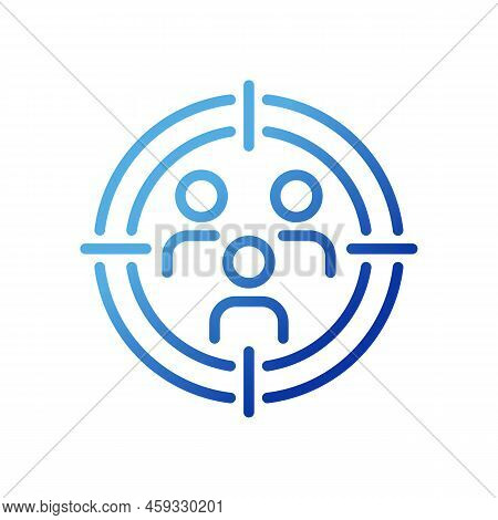 Target Audience Pixel Perfect Gradient Linear Vector Icon. Customer Research. Consumer Segmentation.