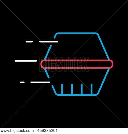 Food Box Vector Isolated On Black Background Icon. Delivery Sign. Graph Symbol For Cooking Web Site 