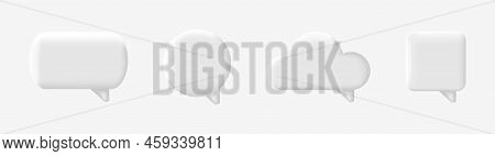 White Speech Bubble Set. Social Media Banner. Chat Message Icon. 3d Text Box. Social Media Banner. C