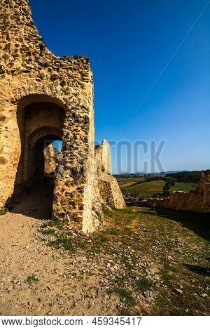 Famous Rupea Fortress In Transylvania, Romania. Rupea Citadel (cetatea Rupea)