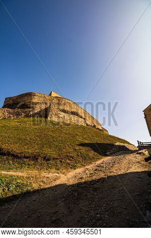 Famous Rupea Fortress In Transylvania, Romania. Rupea Citadel (cetatea Rupea)