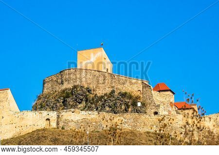 Famous Rupea Fortress In Transylvania, Romania. Rupea Citadel (cetatea Rupea)
