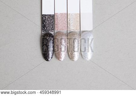 Festive Color Palettes Of Nail Gel Polish For Manicure And Pedicure Nails