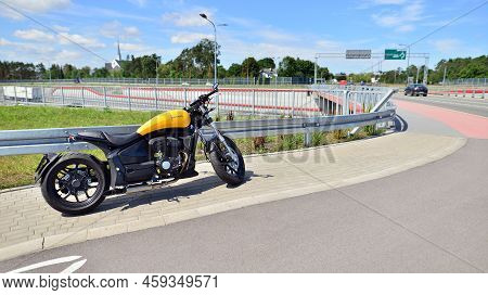 Warsaw, Poland. 1 August 2022. The Junak M15 Motorcycle Is A Combination Of The Classic Cruiser Line