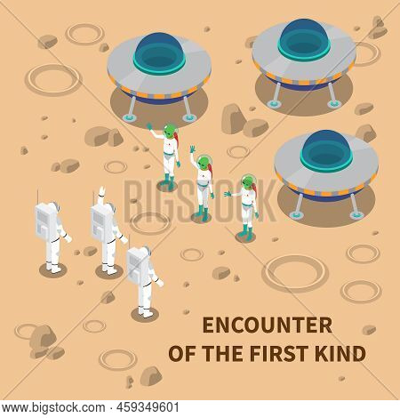 Astronaut Cosmonaut Taikonaut Isometric Composition With Editable Text And Images Of Flying Machines
