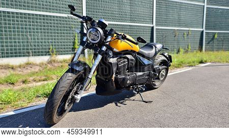 Warsaw, Poland. 1 August 2022. The Junak M15 Motorcycle Is A Combination Of The Classic Cruiser Line