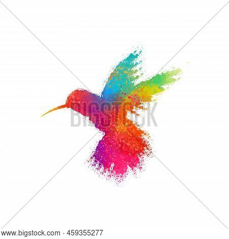 Flying Bird Colorful Vector Illustration Wall Art Digital Print