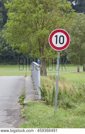 Speed Limit Sign Showing Ten (10) Km/h
