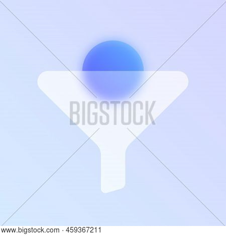 Sales Funnel Glass Morphism Trendy Style Icon. Sales Funnel Transparent Glass Color Vector Icon With