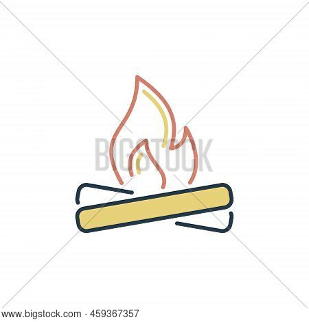 Fire Colored Icon - Burnable Trash Vector Concept Sign