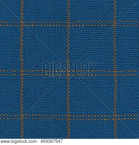 Vector Denim Fabric Texture. Woven Fiber In Jeans Colors. Seamless Pattern Of Textile Weave. Repeati