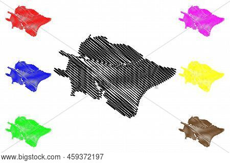Vasilyevsky Island (russia, Russian Federation, Saint Petersburg, Gulf Of Finland) Map Vector Illust