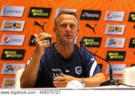 Kyiv, Ukraine - August 10, 2021: Genk Manager John Van Den Brom Attends The Press-conference Before 