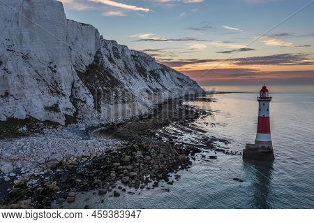 Beautiful Summer Sunrise Landscape Image Of Beachy Head Lighthouse In South Downs National Park In E