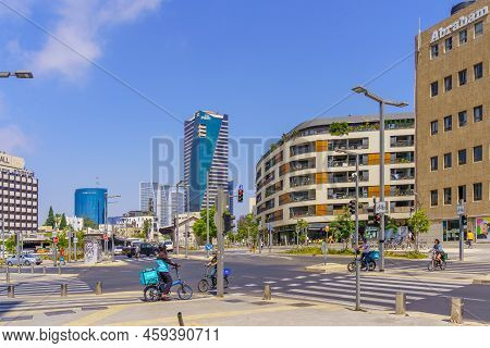 Tel-aviv, Israel - May 26, 2022: Scene Of The Yehuda Ha-levi Street, With Various Buildings, Locals,