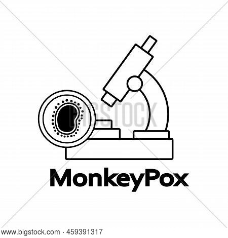 Monkeypox Virus Cell. Monkey Pox Virus Infection Icon Design. Vector Illustration Isolated.