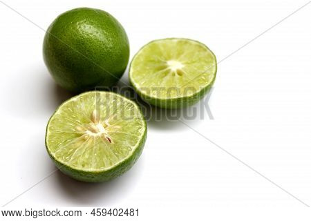The Fresh Lime Isolated On The White Background
