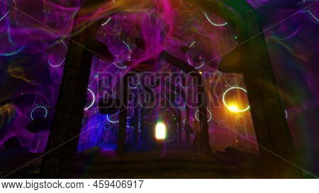 3d Illustration Background For Advertising And Wallpaper In Space And Multiverse Scene Scene. 3d Ren