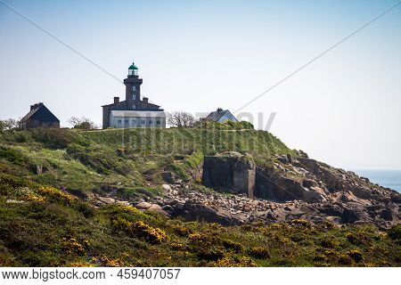 Chausey Island Coast And Lighthouse In Brittany, France