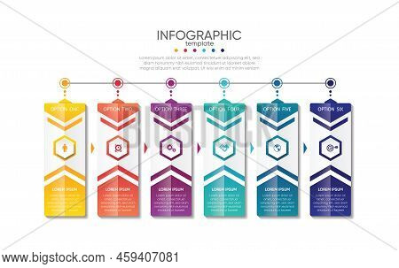 Business Infographic  Abstract Background Template Colorful With 6 Step