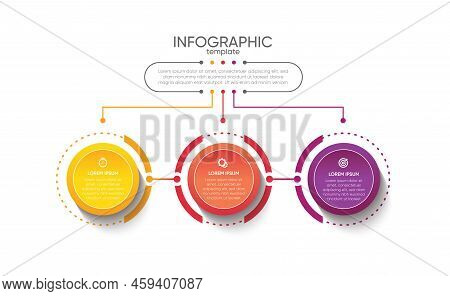 Business Infographic  Abstract Background Template Circle  With 3 Step