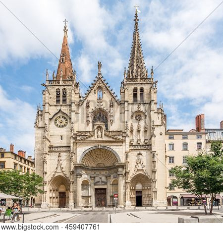 Lyon, France - June 26,2022 - View At The Church Of Saint Nizier In The Streets Of Lyon. Lyon Is The