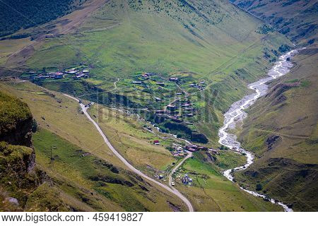 North Ossetia, Russia The Village Of Kamunta Is Located In The Digorsky Songutidon Gorge, The Highes
