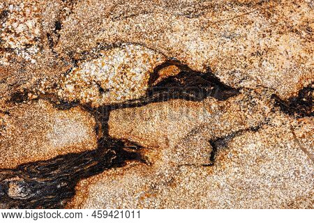 Natural Sedna Granite Background In Gold Tone For Design Work.