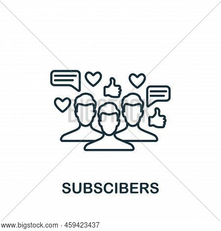 Subscibers Icon. Monochrome Simple Community Icon For Templates, Web Design And Infographics