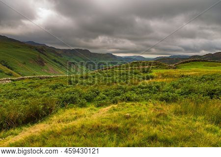 View Of The Hardknott Pass, Hill Pass Between Eskdale And The Duddon Valley In The Lake District Nat