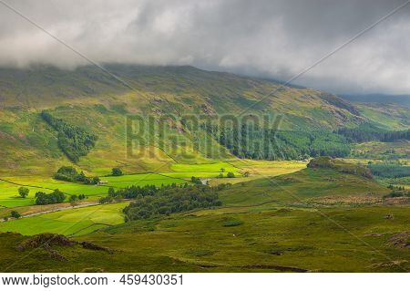 View Of The Hardknott Pass, Hill Pass Between Eskdale And The Duddon Valley In The Lake District Nat