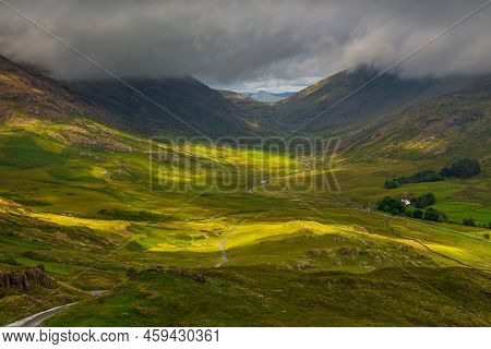 View Of The Hardknott Pass, Hill Pass Between Eskdale And The Duddon Valley In The Lake District Nat