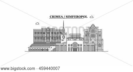 Russia, Simferopol City Skyline Isolated Vector Illustration, Icons