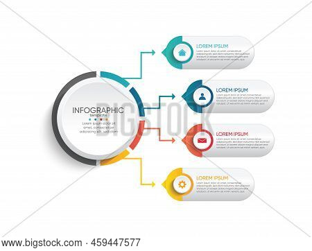 Colorful Gradient Infographic Steps For Abstract Background Flat Design