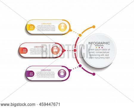 Colorful Infographic Steps For Abstract Background Flat Design