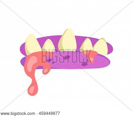 Scary Monsters Mouth. Purple Fictional Character Sticking Out His Tongue. Stickers For Social Networ