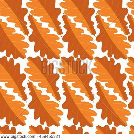 Vector Pattern With Autumn Leaves Of Oak