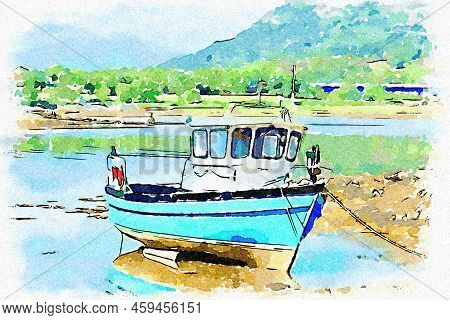 Old Boat Moored At Arrochar In Argyll And Bute